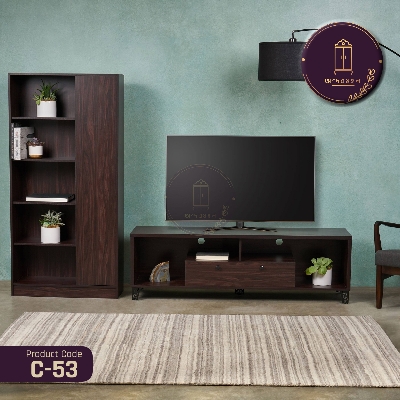 Picture of Andormahal TV Cabinet plus book Shelf (tv cabinet 5ft)- MDF