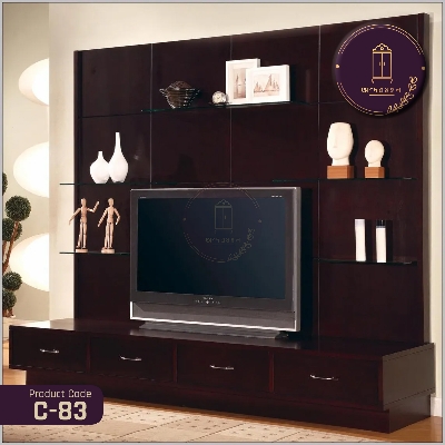 Picture of Andormahal TV Cabinet Entertainment Unit With Drawers- MDF Laminated board (8ft by 8ft by 16inch)