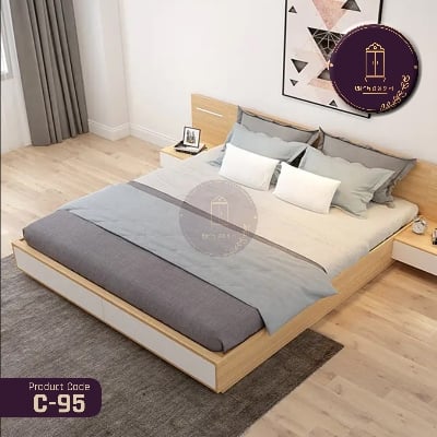 Picture of Andormahal MDF Stylish King Box Khat/Bed with two adjacent side table