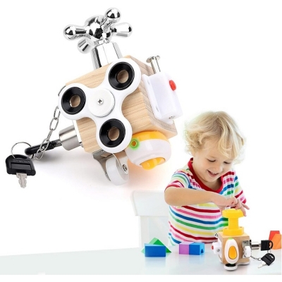Picture of Kids Busy Cube Wooden Activity Fidget Toy
