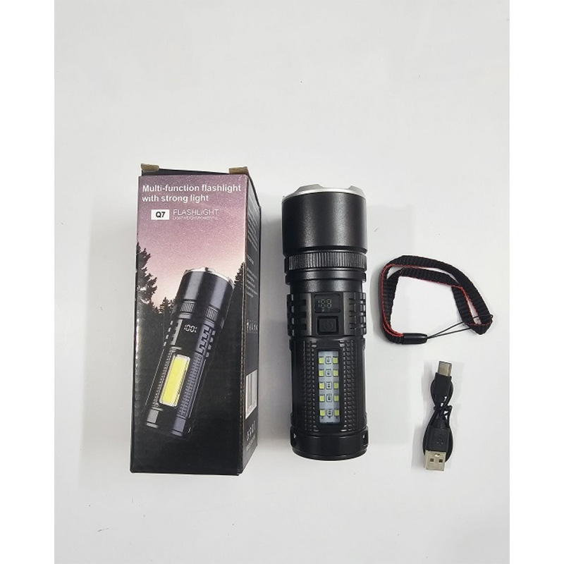 Picture of Q7 Multi-function Flashlight Metal Body LED Display COB Light