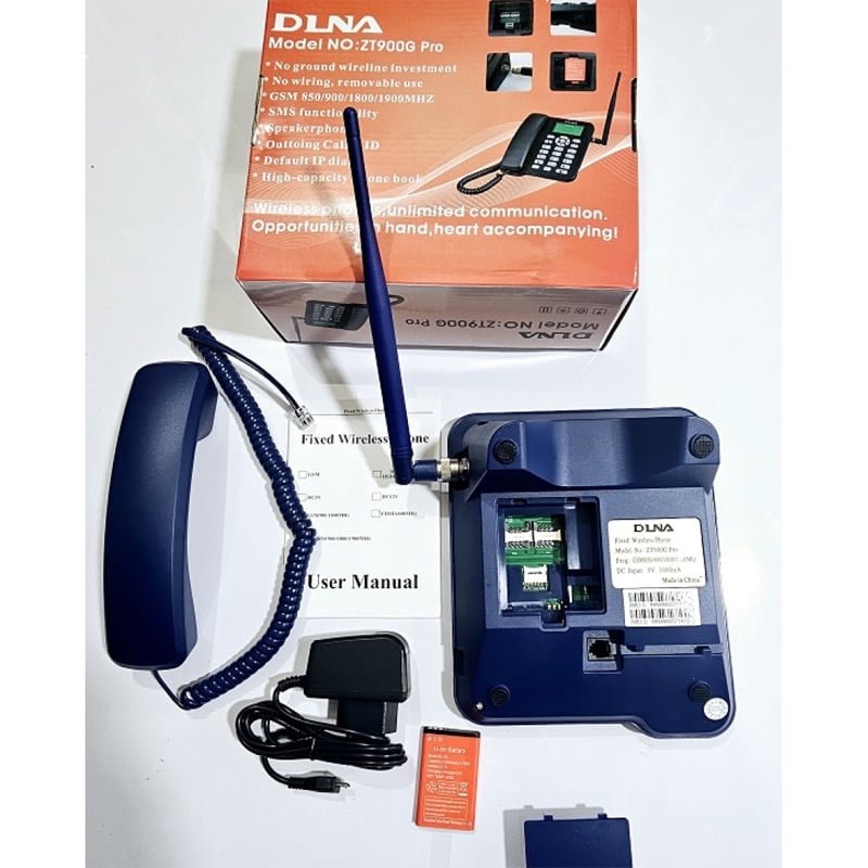 Picture of DLNA ZT900 Pro Land Phone Dual Sim FM Radio Blue
