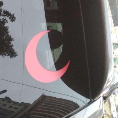 Picture of Premium Doctor Moon Car Back & Front Glass Sticker-Red (2Pis)