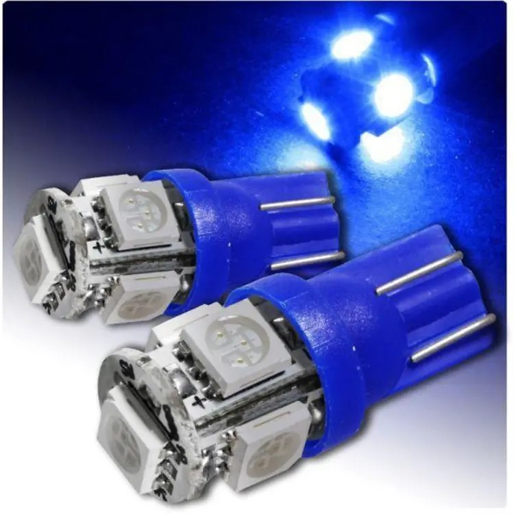Picture of 6 Pieces 5 LED SMD Parking Bulb 12v Package Universal Motorcycle Car Indicator Bright Lamp - (2Pis Red.2Pis Blue,2Pis White)