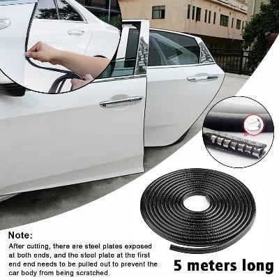 Picture of 5M Car Door Edge Protector, Car Door Edge Guards Universal U Shape Rubber Seal Edging Car Door Seal Trim Protector Car Door Guard Strip Fit for Most Car (Black)