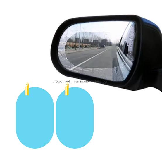 Picture of Tempered Glass Anti Fog, Waterproof Film Anti-Glare Anti Dust Anti-Water Mist Film Rearview Mirror, Side Window Protective for All Automobile and Vehicle (Set of 2)