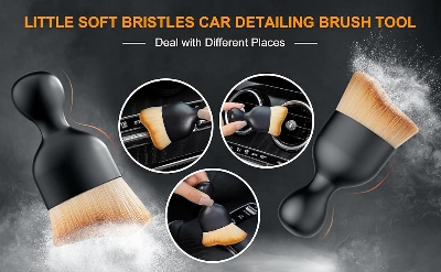 Picture of Car Detailing Brush, car wash Brush, car Interior Cleaning Brush Ideal for Interior, Exterior, Dashboard, AC Vents, Leather & Engines, Soft Bristles (Pack of 1)