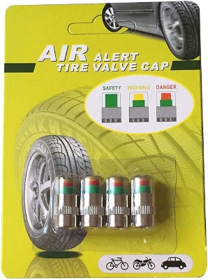 Picture of Car Valve Caps, 4pcs Car Tyre Pressure Gauge Display Alarm Monitoring Valve Cap Sensor Tyre Pressure Monitor