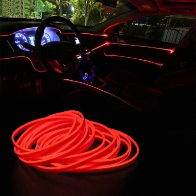 Picture of 3 Meters Car Dashboard Cold EL Wire Car Interior Light Ambient Neon Light for Cars - Red