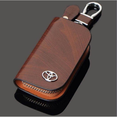 Picture of Leather Men & Women Car Key Cover Holder Keychain Key Chain Case Leather Key Wallet For Toyota Corolla Jazz Fit Avensis Reiz