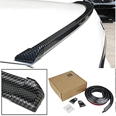 Picture of Samurai Car Carbon Trunk Lip Carbon Rubber Samurai Carbon Fiber Rubber Spoiler Wing Lip Sedan 4.5 cm Glossy 6D Carbon
