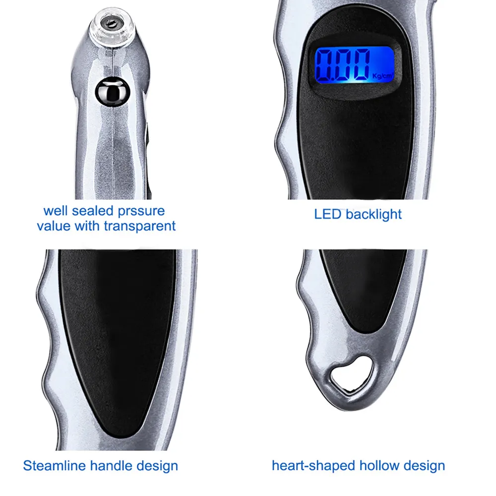 Picture of New Car Digital Tire Gauge Auto Tyre Air Pressure Tester LCD Display Universal Barometers Diagnostic Tool Monitor Kit