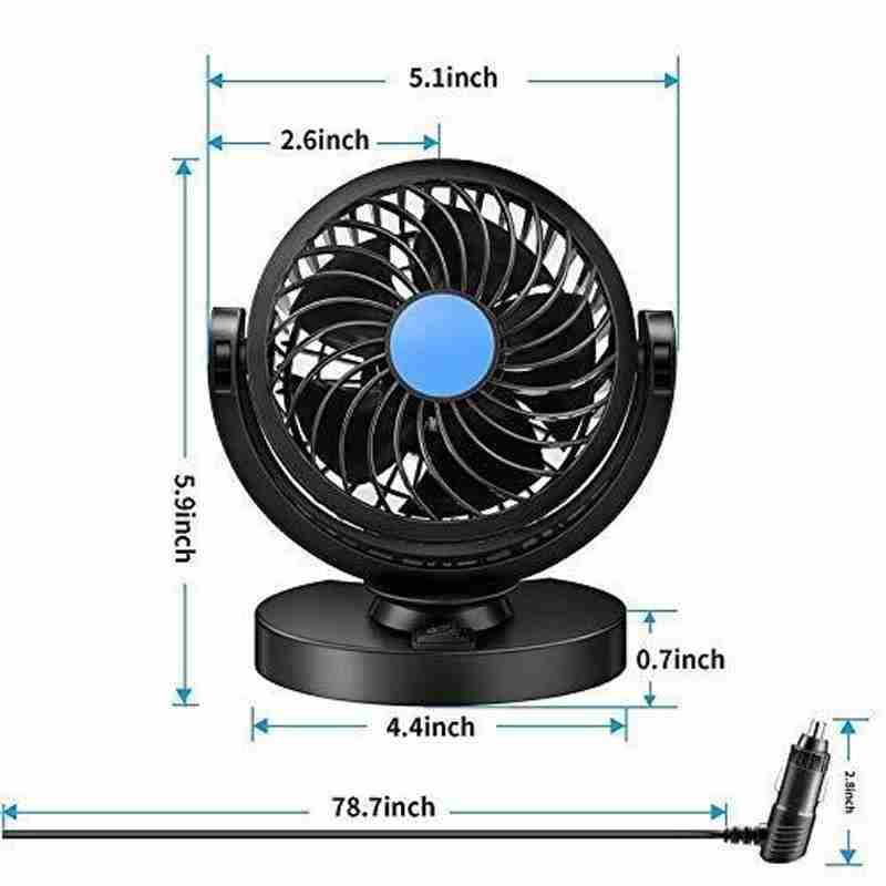 Picture of Mitchell 12V DC Electric Car Single Head Fan for Dashboad 360 Degree Rotatable Car Auto Powerful Cooling Air Fan