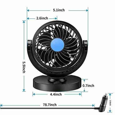 Picture of Mitchell 12V DC Electric Car Single Head Fan for Dashboad 360 Degree Rotatable Car Auto Powerful Cooling Air Fan