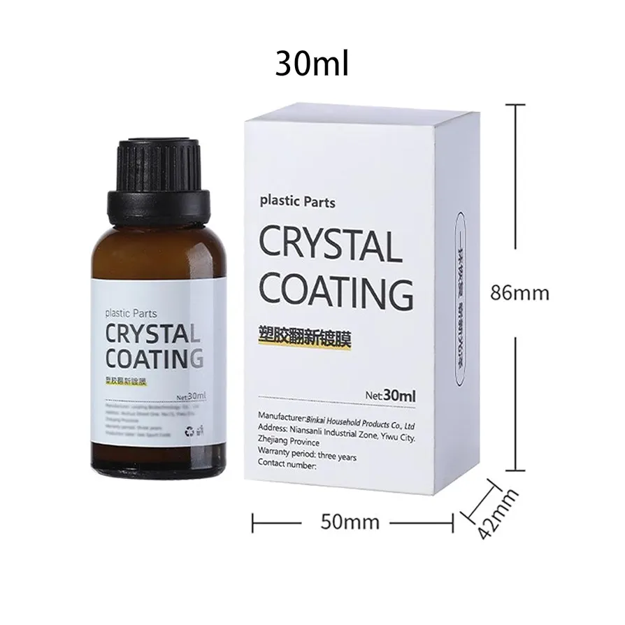 Picture of Crystal Coating Plastic Restoration, Car Plastic Restorer Black to Black, Plastic Restorer Interior Refurbish Agent for Car & Bike - 30ML (1pcs)