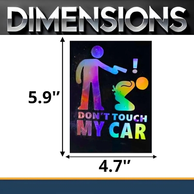 Picture of Don't Touch My Car Warning Decal Sticker Vinyl Holographic Sticker for Car
