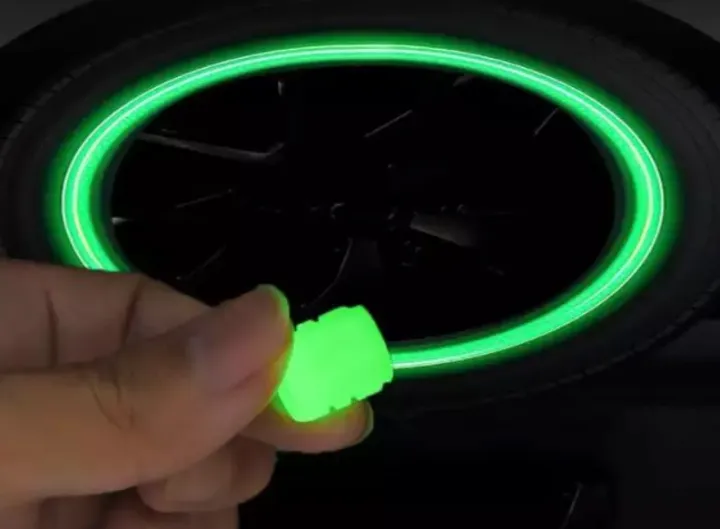 Picture of Stylish Luminous Radium(No battery) Motorcycle,Car & Cycle Decoration Tire Valve Nozzle Hub Wheel Lights