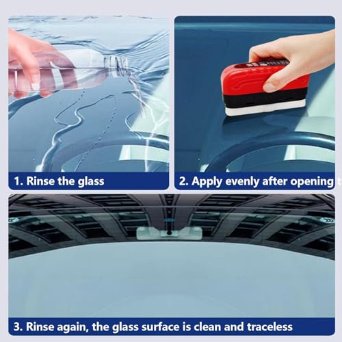 Picture of Car Windshield Glass Oil Film Remover, Car Glass Oil Film Cleaner, Rain and Fog Oil Film, Car Cleaning Brush for Car and Home,