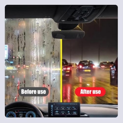 Picture of Car Windshield Glass Oil Film Remover, Car Glass Oil Film Cleaner, Rain and Fog Oil Film, Car Cleaning Brush for Car and Home,