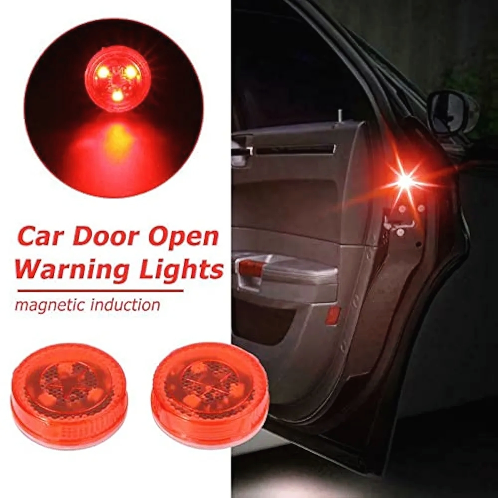 Picture of 2pcs Car Door Warning Lights Car LED Door Open Warning Lamp Strobe Flash Anti-collision Safety Red Light Universal For Car Car LED Door Open Warning Lamp Strobe Flash Anti-collision Safety
