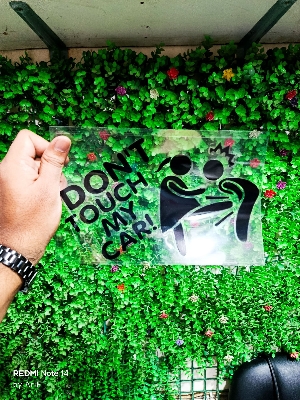 Picture of "DON'T TOUCH MY CAR" Premium Quality Universal Car Sticker - 1Pis