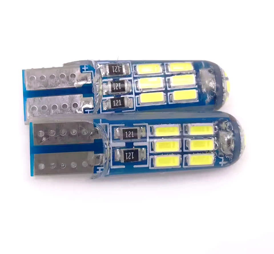 Picture of 2 PCS T10 W5W 194 Car LED Bulbs 12V 4014 15 SMD White Silicone Auto Trunk Lights Parking Light Interior Dome Reading Lamp Bulb