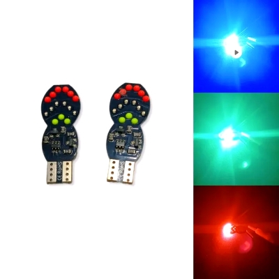 Picture of High Quality RGB T10 W5W LED 194 168 COB Interior Bulb Light Cars Auto Led Bulb Interior Light Parking Backup Brake Lamps 12V - 2Pis