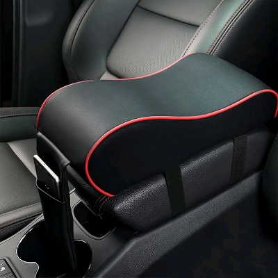 Picture of Car Armrest Cushion,Memory Foam Car Armrest Pad,Auto Center Console Armrest Pillow with Phone Holder Storage Bag Universal Fit for Most Car