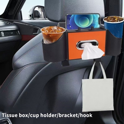 Picture of Multifunctional 3in 1 Car Tissue Storage Box & Bottle Holder