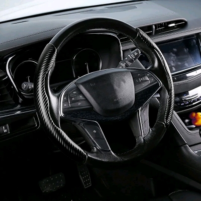 Picture of Universal Carbon Fiber Steering Wheel Cover,2 Pack Car Steering Wheel Covers,Carbon Fiber Anti-Skid Segmented Car Steering Wheel Protector for Auto/Truck/SUV/Van Steering Wheels Accessories Black…