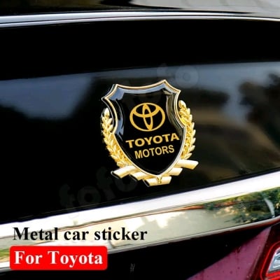 Picture of Car Sticker 3D Metal emblem Universal Metal Logo Side Window Emblem Decals 3D Car Truck Motor Decal Sticker fit For Toyota all model