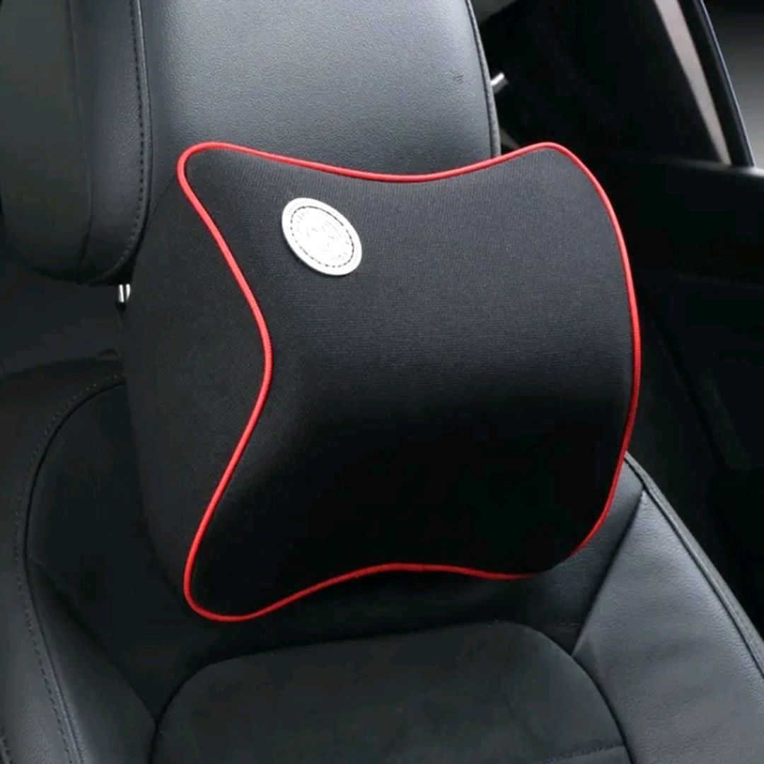 Picture of Premium Car Headrest & Lumbar Support Cushion Set – Rebound Memory Foam Backrest Pillow - Black