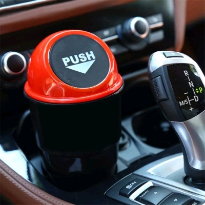 Picture of Car Cup Holder Trash Can with Lid Car Garbage Can for S Truck red lid|Home & Garden | Household Supplies & Cleaning | Trash Cans & Wastebaskets