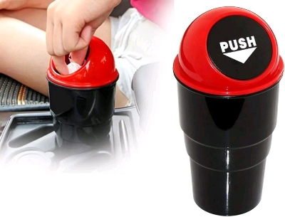 Picture of Car Cup Holder Trash Can with Lid Car Garbage Can for S Truck red lid|Home & Garden | Household Supplies & Cleaning | Trash Cans & Wastebaskets