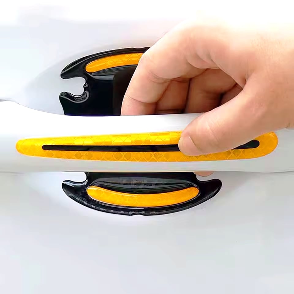 Picture of 8 Pcs EGP Car Door Bowl Sticker Anti Scratch Door Handle Warning Reflective Door Handle Paint Scratch Soft Adhesive Film