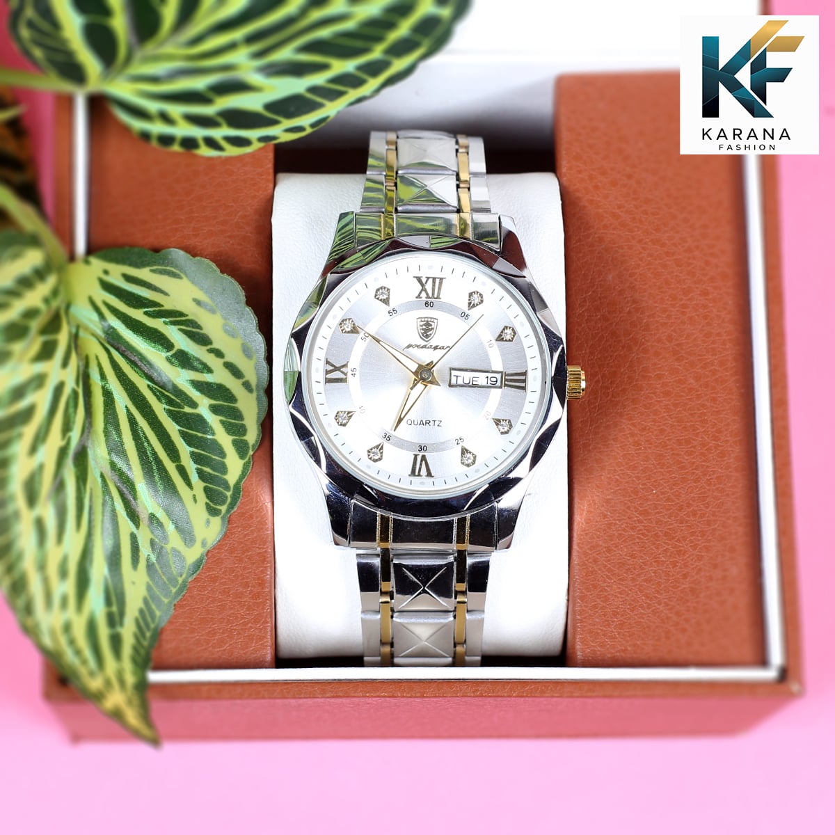 Picture of POEDAGAR / BINBOND Quartz Stainless Steel chain analogue date and day dial Watch For Men