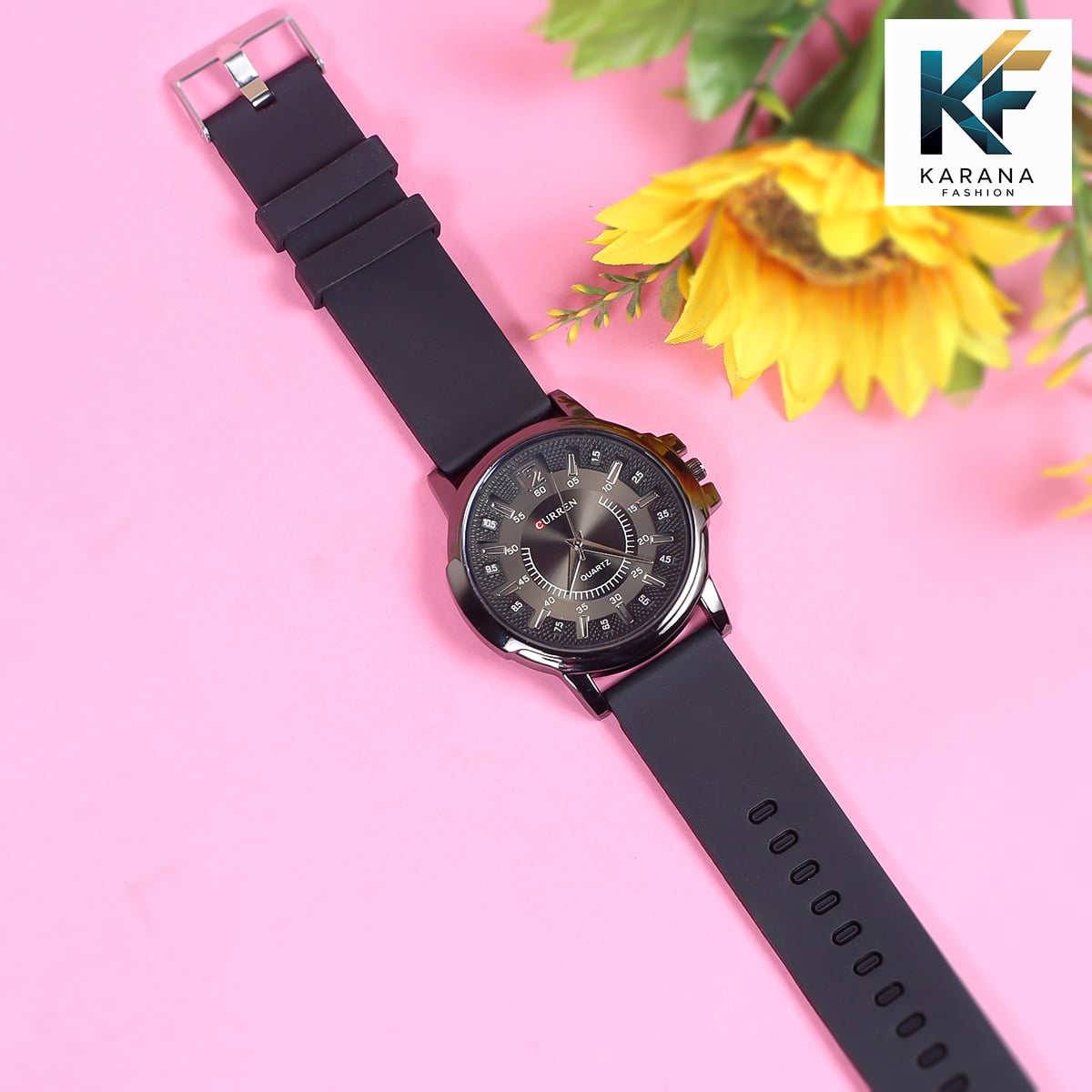 Picture of Curren 8123 business men's quartz analog watch with free black watch (Free watch box) 