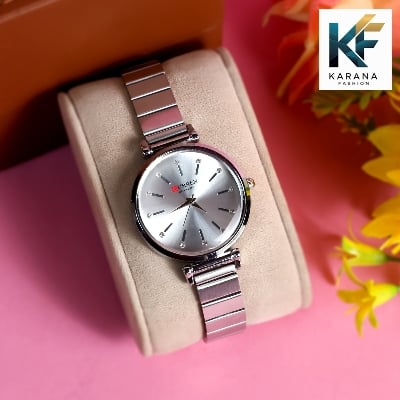 Picture of Curren Fashionable white & pink dial Luxury Quartz premium steel chain Watch for women