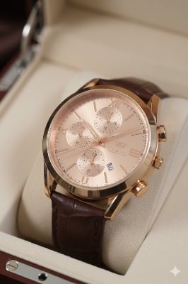 Picture of Olves fashionable PU leather Date display analog wrist watch for men