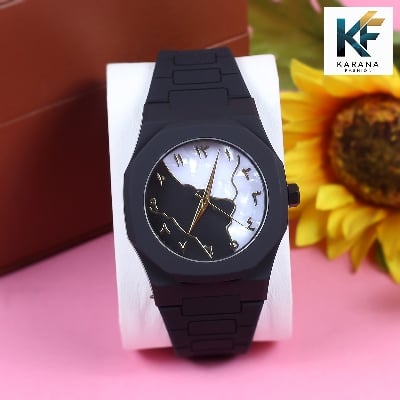 Picture of The Arabic aura dial analogue Mate black Silicon bell watch for men (free watch box)
