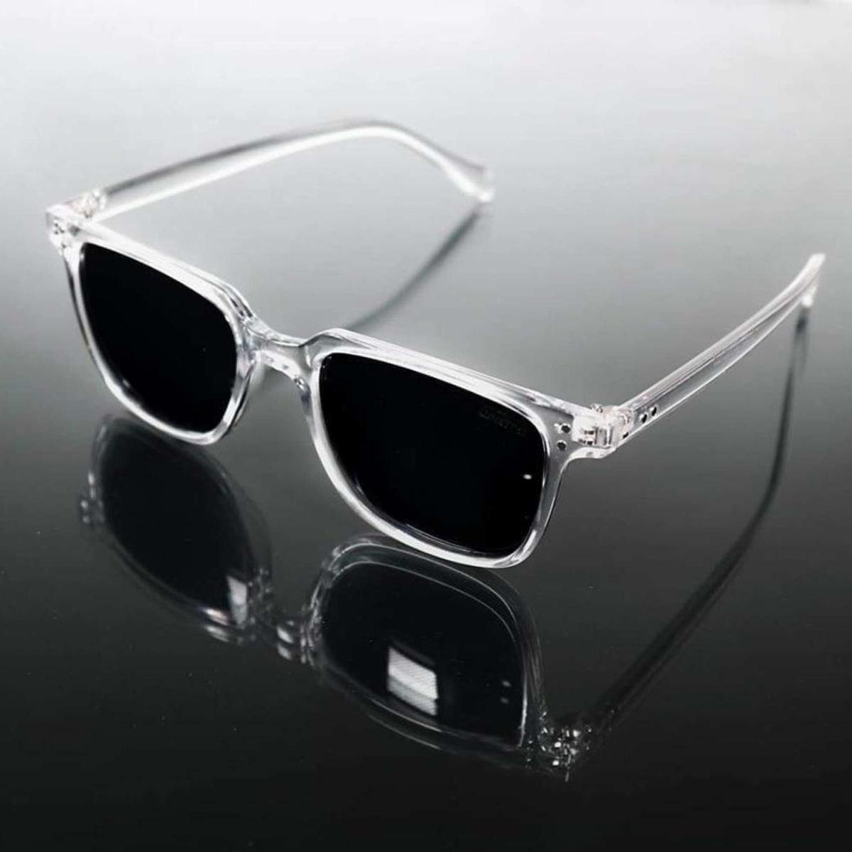 Picture of Black Lens and white Frame Sunglasses For Men