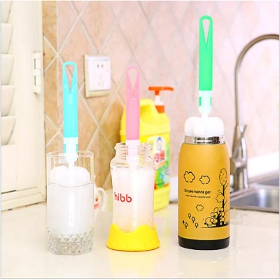 Picture of Household Washing Bottle Cleaning Brush With Handle Kitchen Cleaner Tool.