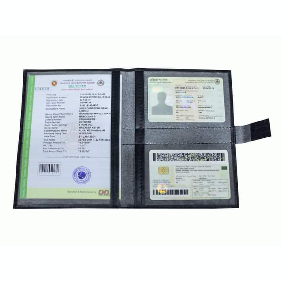 Picture of Keep Car Paper SafeUse License Pouch Bag! Car + Bike Documents Holder( Black )