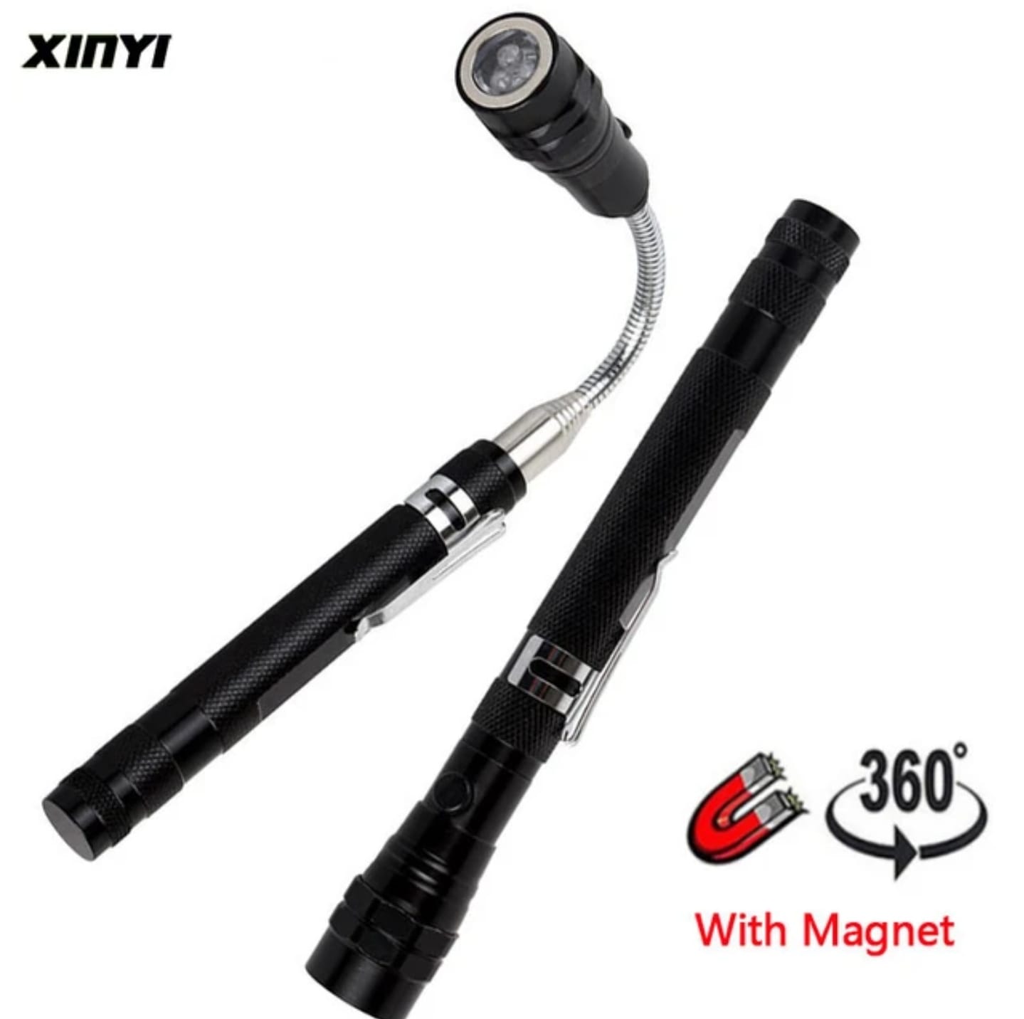 Picture of Aluminium Telescopic Magnetic Flexible Flashlight Magnetic Work Light 3 LED Aluminum Snake Light LED Flexible Tool Flashlight