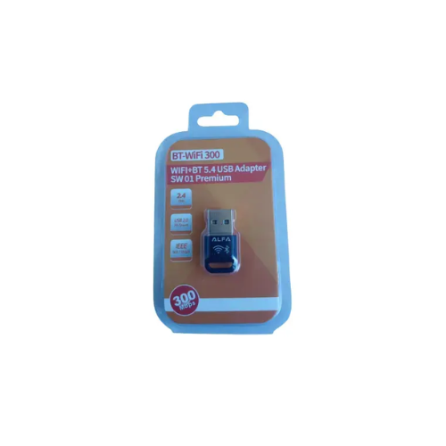 Picture of ALFA SW 01 Premium 300 Mbps WiFi BT 5.4 USB Adapter( Black )