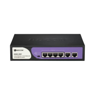Picture of BDCOM S1000-4P2F 4-Port PoE+, 2-Port 100M RJ45 Unmanaged Switch( Black )
