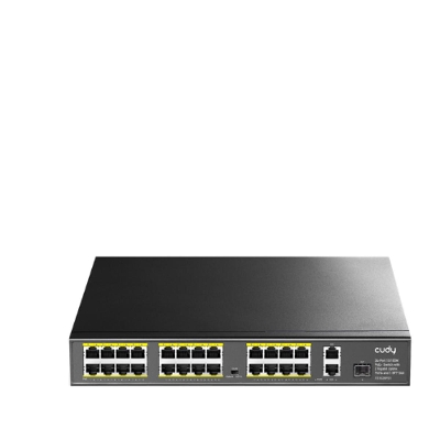 Picture of Cudy FS1026PS1 24-Port 10/100M PoE+ 1 SFP Slot 1.25Gbps + 2 Gigabit Uplink Ports Switch( Black )