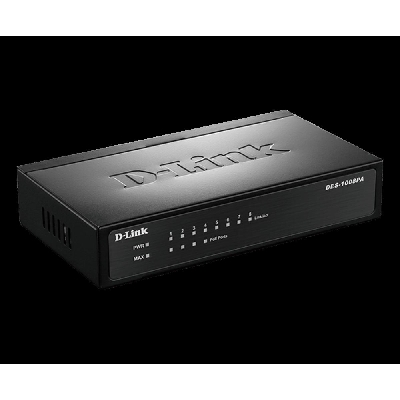 Picture of D-Link DES-1008P 8-Port Desktop Switch with 4 PoE Ports( Black )