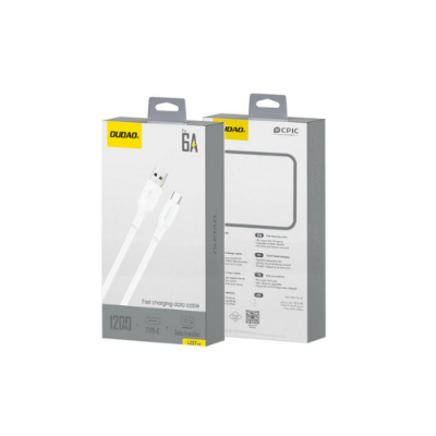 Picture of Dudao L2ST 1.2 Meter USB 2.0 to USB Type-C 6A White Fast Charging Data Cable( White )