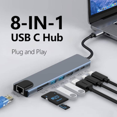 Picture of I-Crown 8 in 1 Type-C To HDTV Multifunction Adapter( Grey )